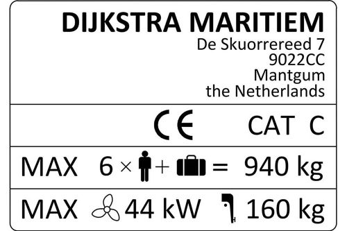 CE bouwersplaatje buitenboord motor